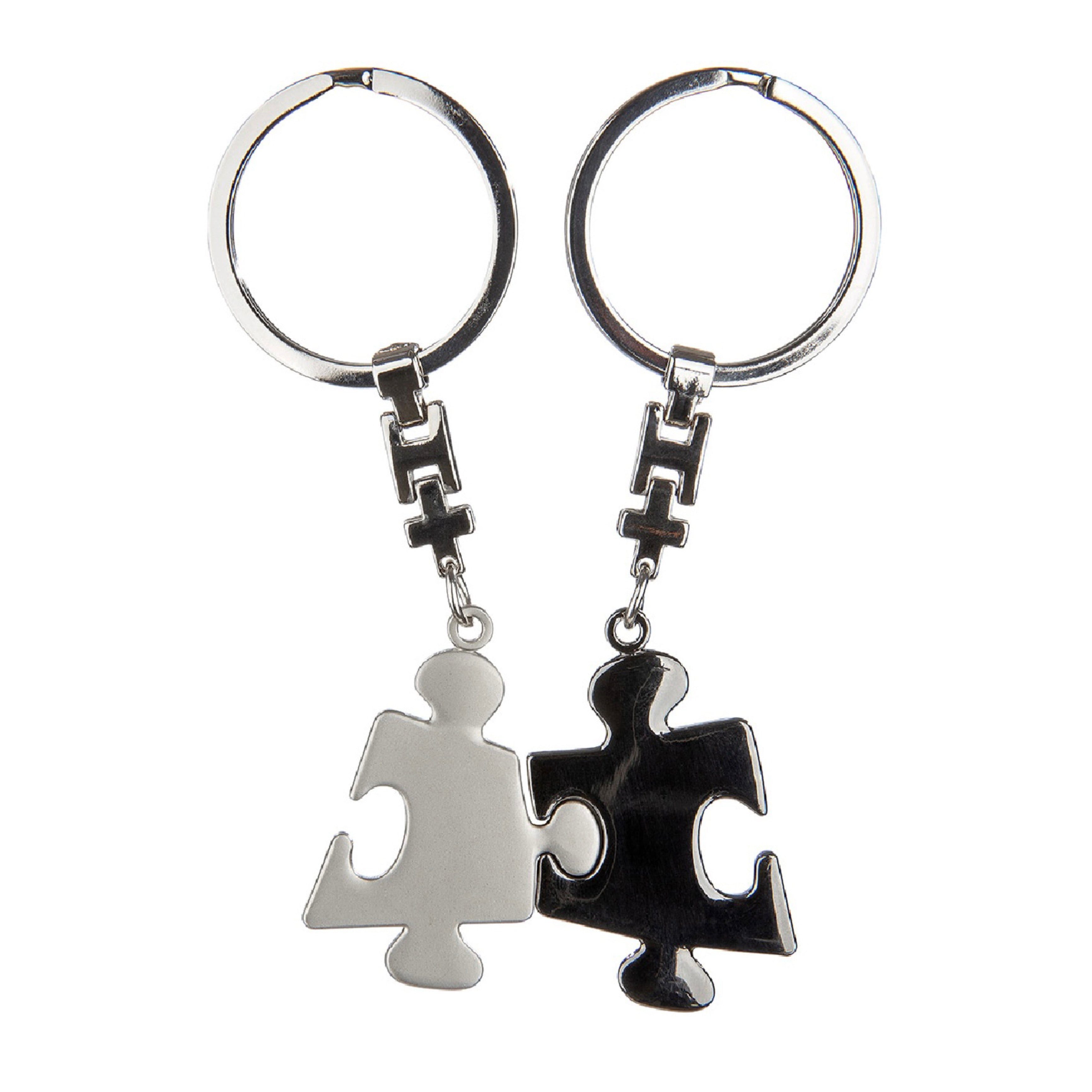 GILDE Schlüsselanhänger Schlüsselanhänger Puzzleteile aus Metall von Gilde - Geschenkidee Lieb