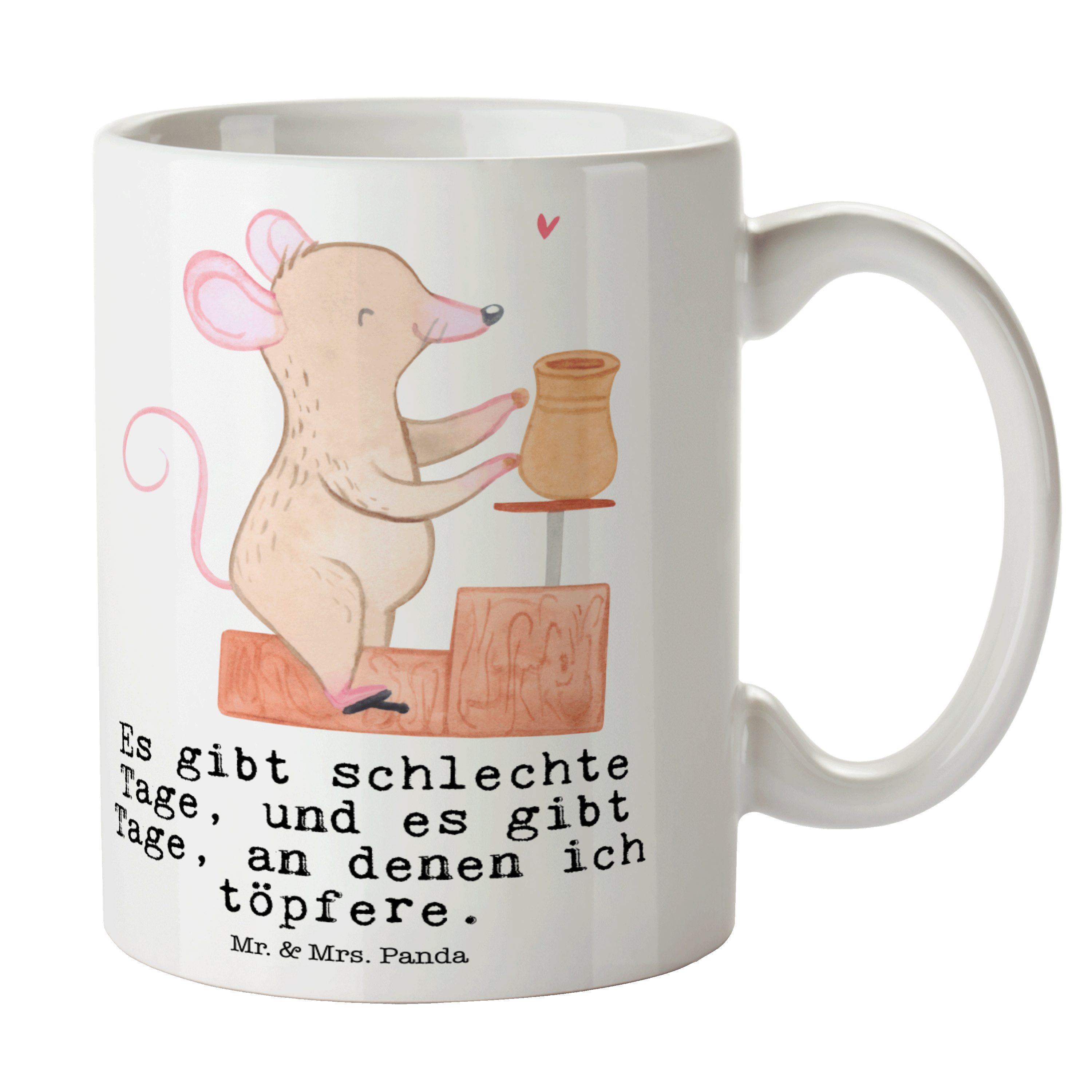 Tasse Tee, Panda Sport, Mr. Geschenk, & - Töpfern - Keramik Schenken, Mrs. Maus Tage Dankeschön, Weiß