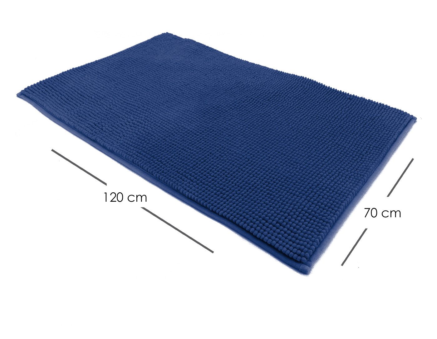 heimtexland Badematte Badvorleger Chenille Badteppich Duschvorleger, rutschhemmend beschichtet, Fußbodenheizung geeignet, schnell trocknend, strapazierfähig, fußbodenheizungsgeeignet, rutschfest, saugstark, Polyester, rechteckig, 70x120 cm, Hochflor, super weich, extrem saugfähig, Maschinenwäsche