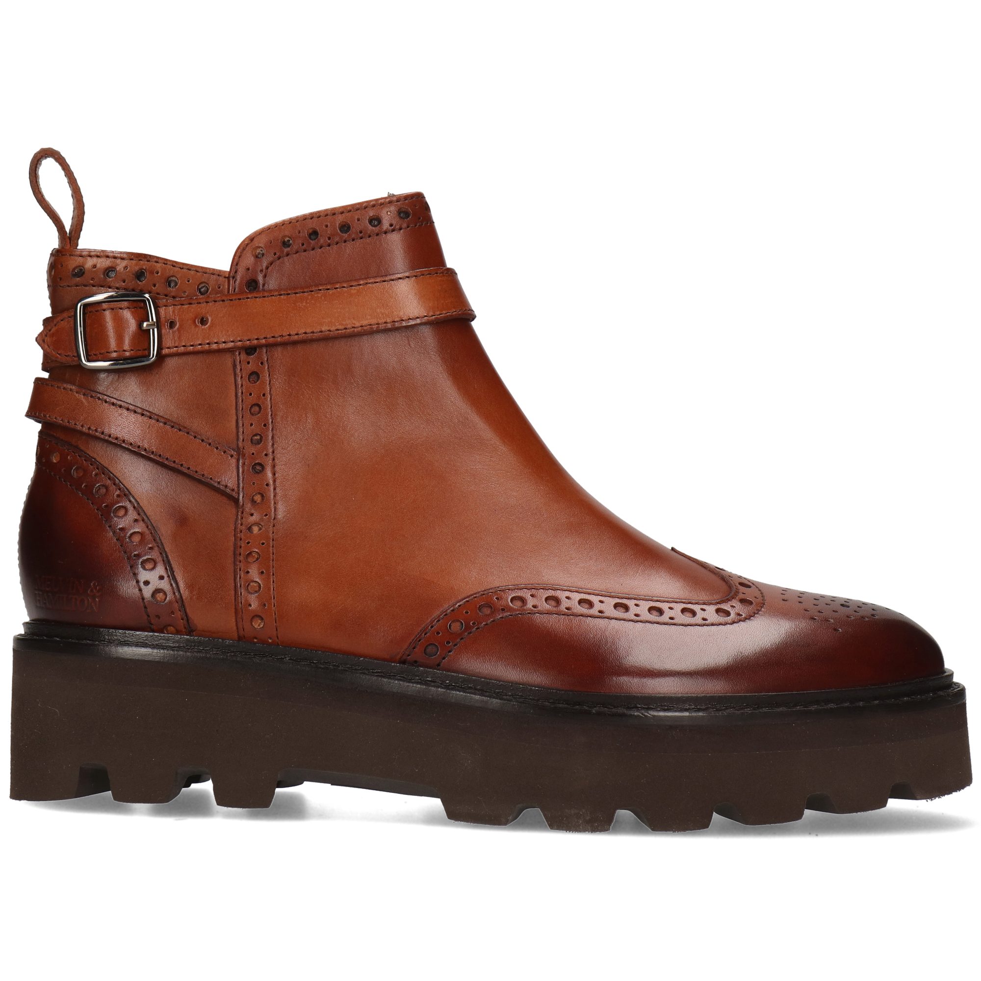 Melvin & Hamilton Sally 60 Leder-Jodhpur Boots für Damen Stiefelette Plateausohlen, Echtes Leder, Vegetabile Gerbung