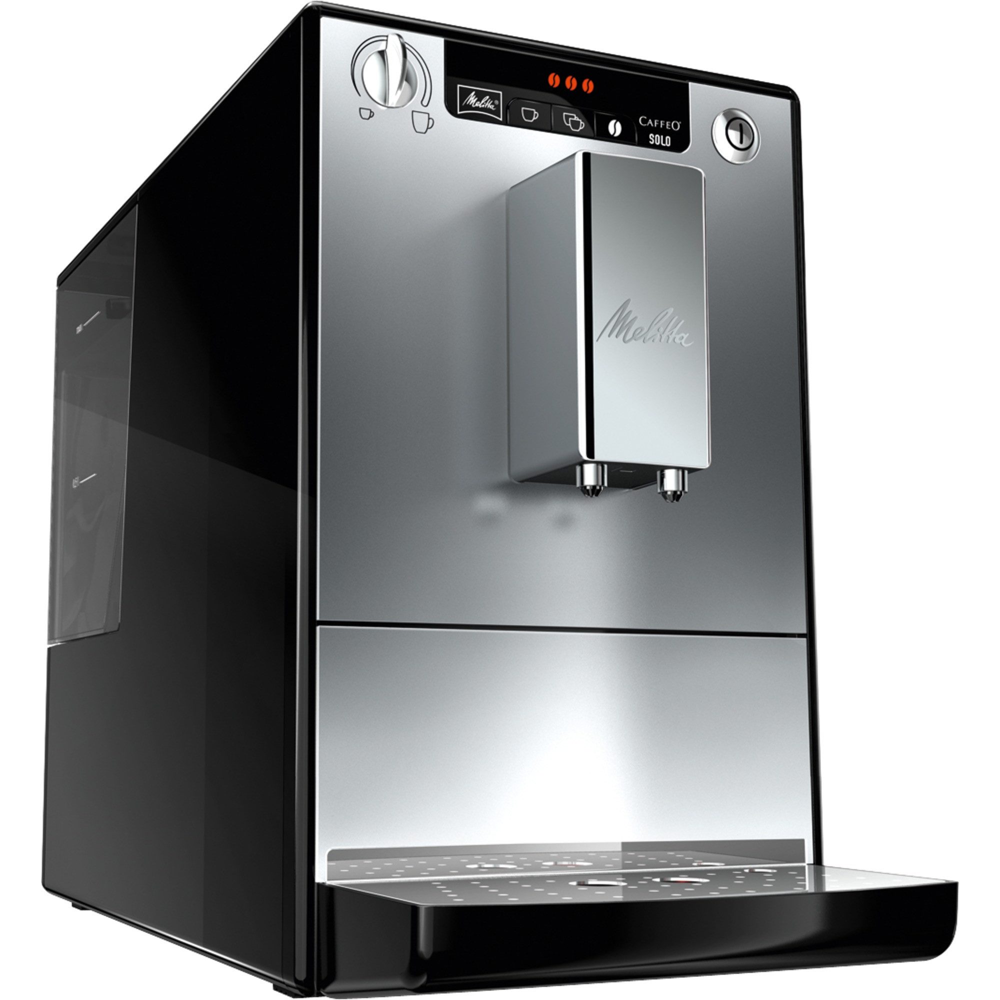 Melitta Kaffeevollautomat Solo® E950-203, silber/schwarz, Perfekt für Café crème & Espresso, nur 20cm breit