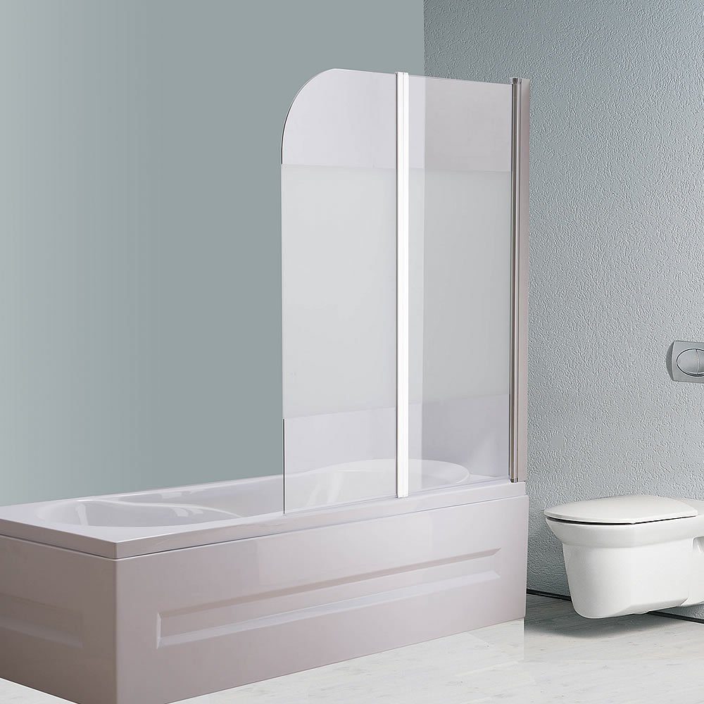 Feel2Home Badewannenaufsatz Duschabtrennung Glas 141x117cm Teilsaniert Badewannenfaltwand Aufsatz, Glas, (Stück, 1 tlg), Gehärtetes Glas, Resistent gegen Bakterien, Schnell zu reinigen