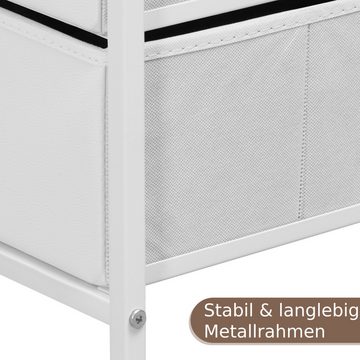 EUGAD Nachttisch (2-St), 40x60x30 cm, aus Vliesstoff, Metall, Holz, Weiß