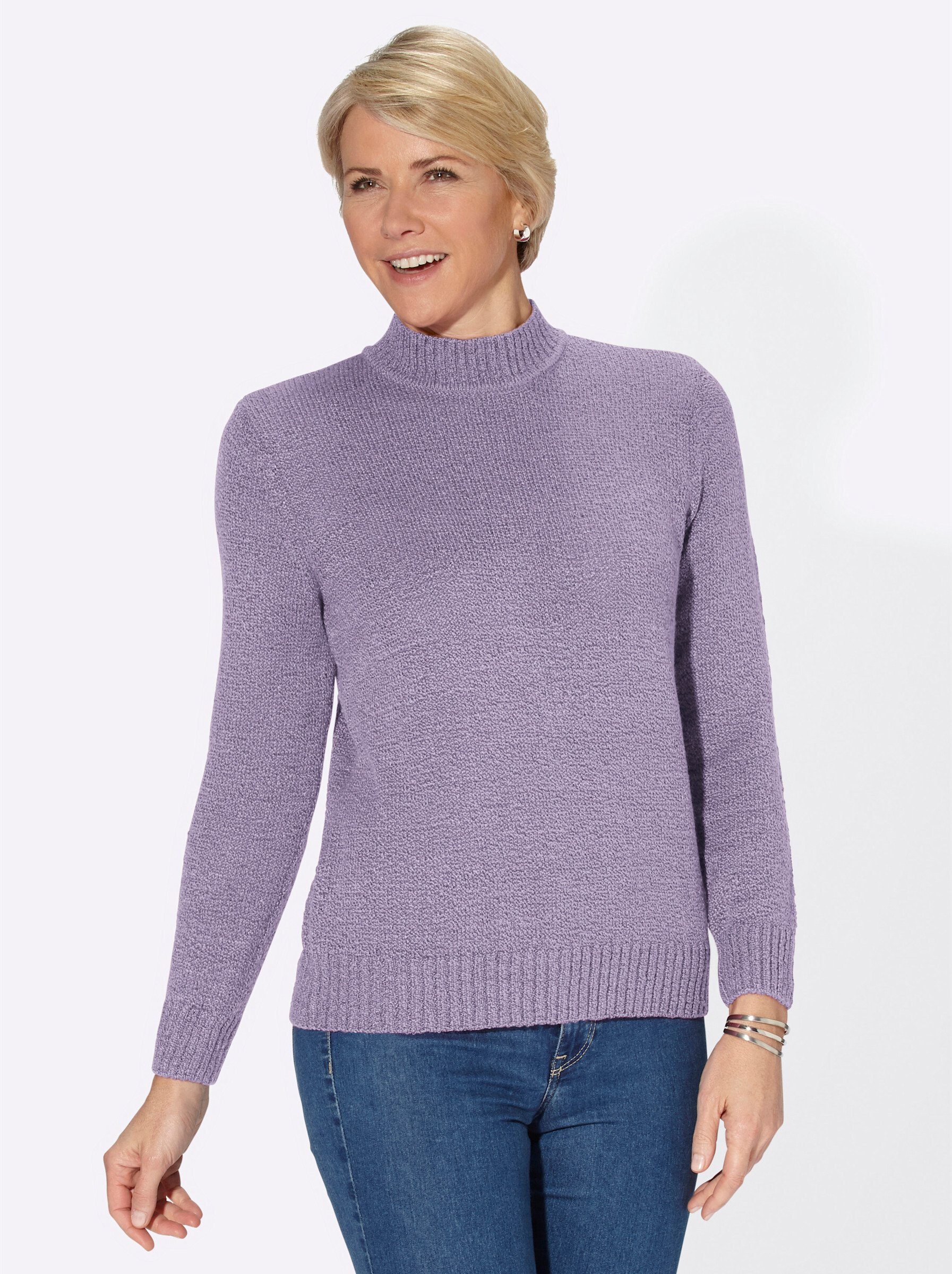 flieder-meliert Strickpullover WEIDEN WITT