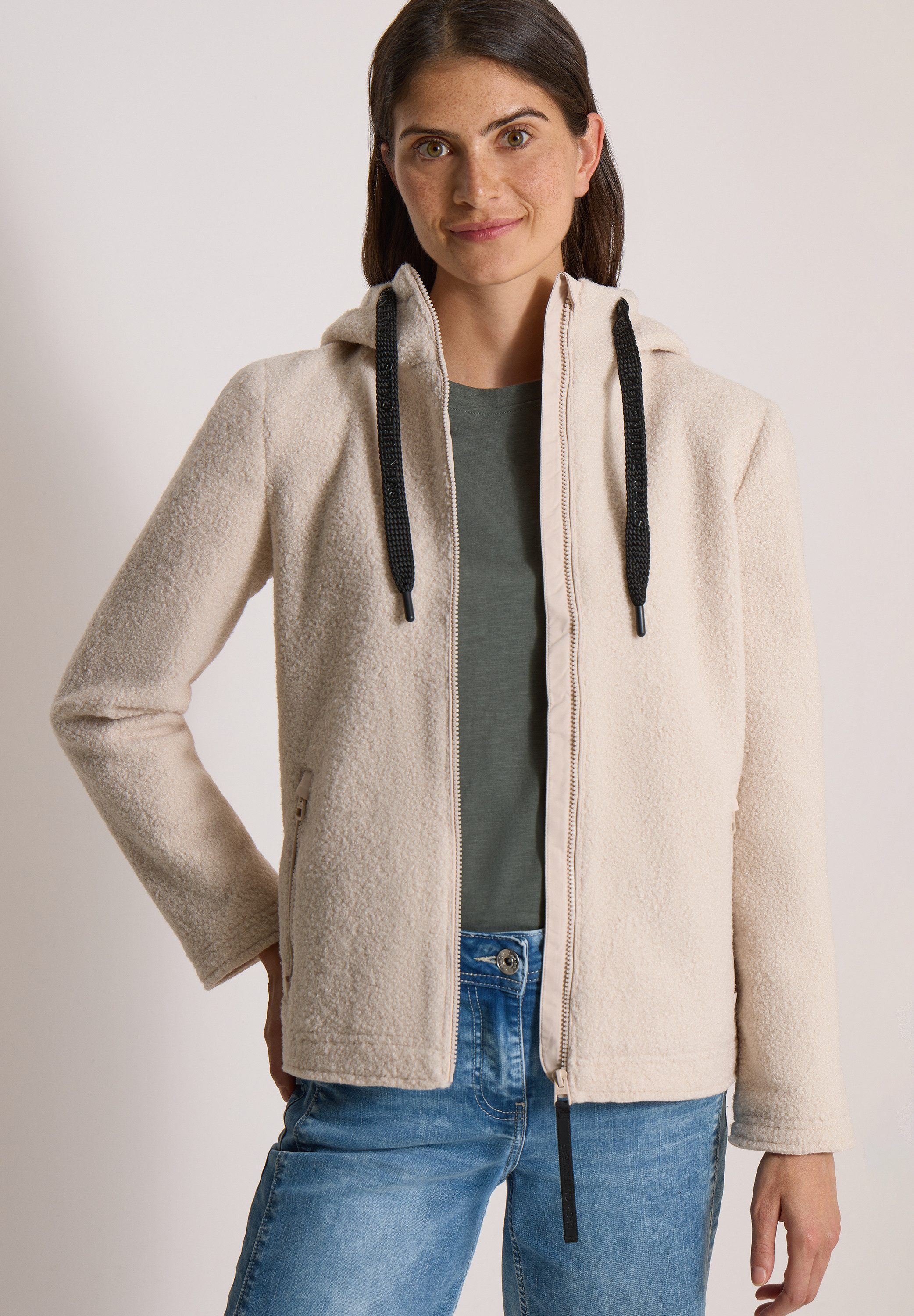 CECIL Fellimitatjacke in Woll-Optik