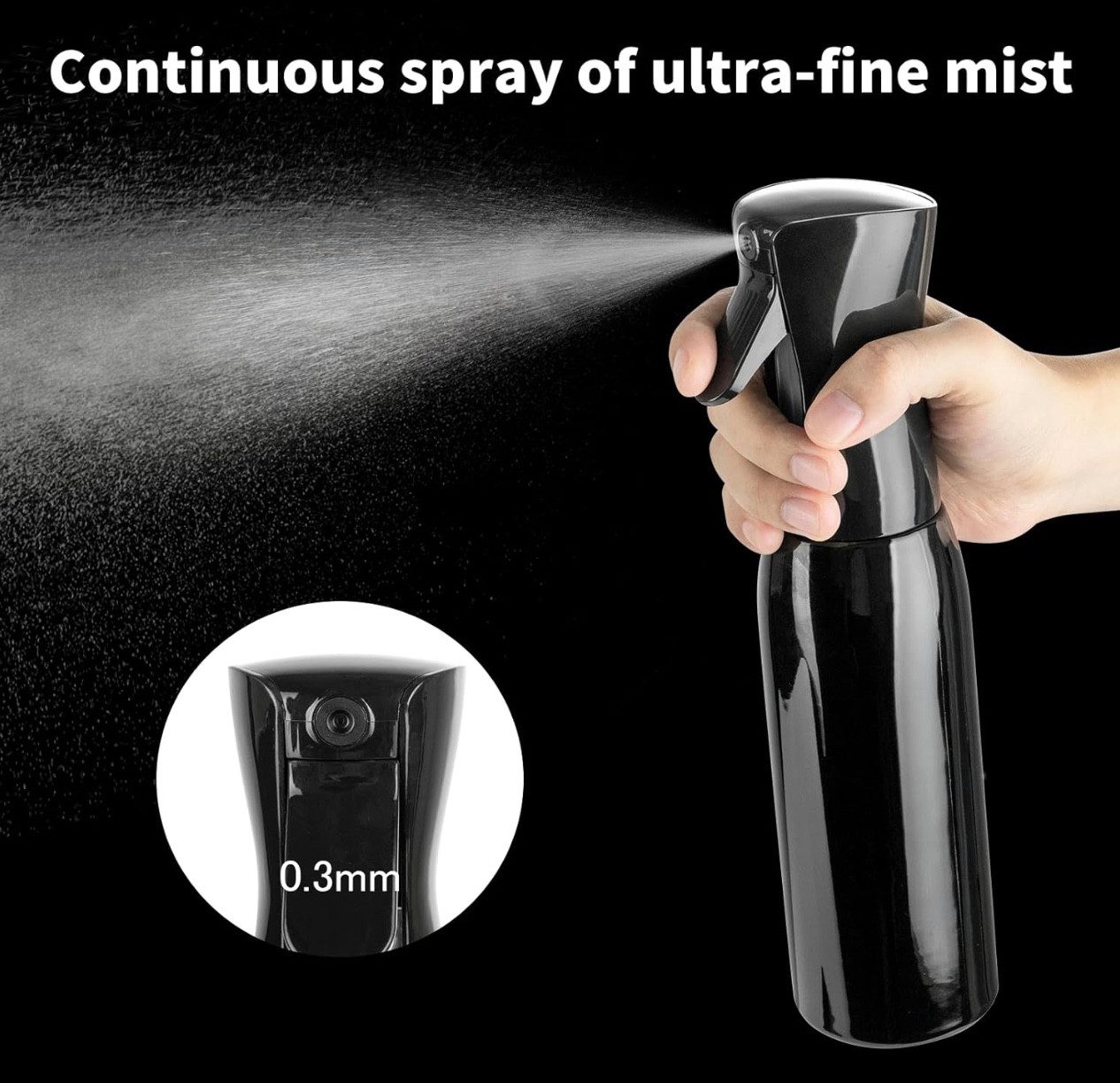 Samira Sprühflasche Sprühflasche für Haarspray, kontinuierliche Wassernebel-Sprühflasche, Drucksprüher, Kunststoff