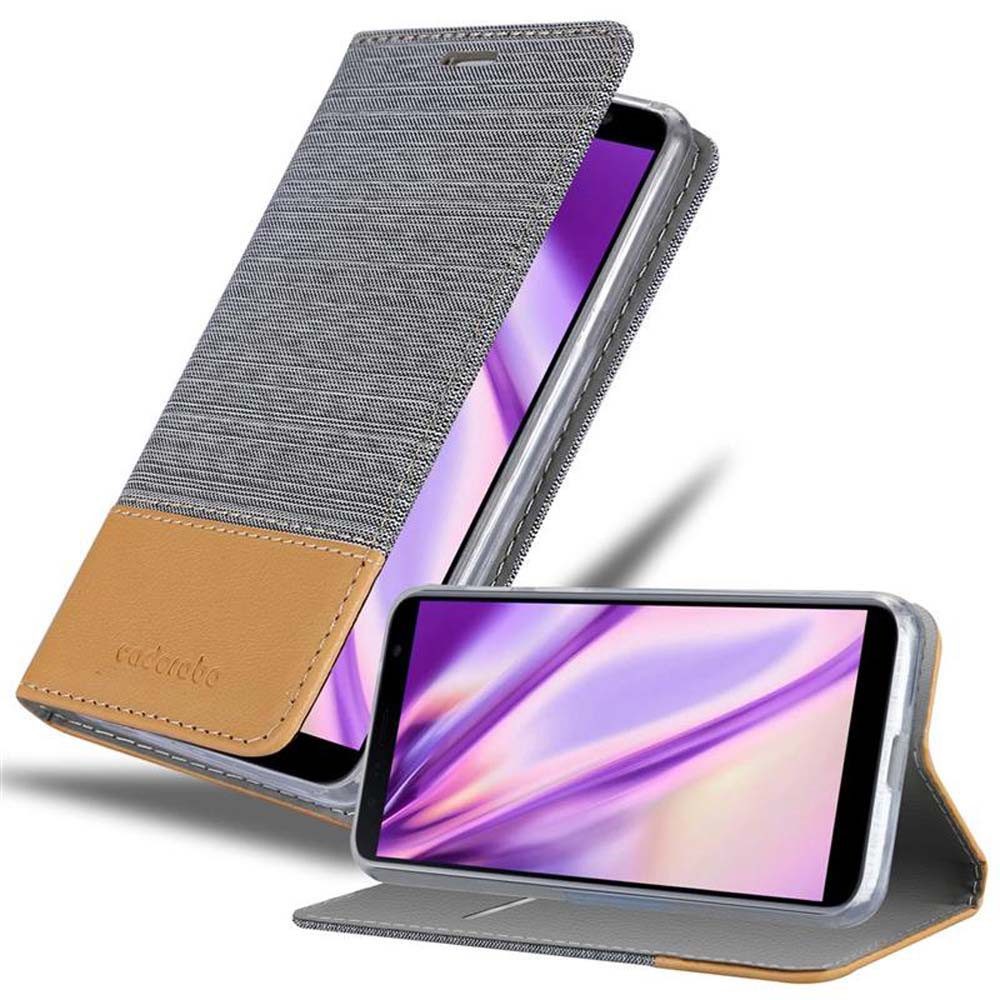 Cadorabo Handyhülle für Samsung Galaxy J6 PLUS Hülle Samsung Galaxy J6 PLUS, Klappbare Handy Schutzhülle - Hülle - mit Standfunktion und Kartenfach