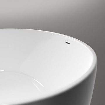Bernstein Badewanne DESTINO, (modernes Design / Acrylwanne / Sanitäracryl / großer Innenraum), freistehende Wanne / Weiß Glänzend / 175 cm x 100 cm / Acryl / Oval