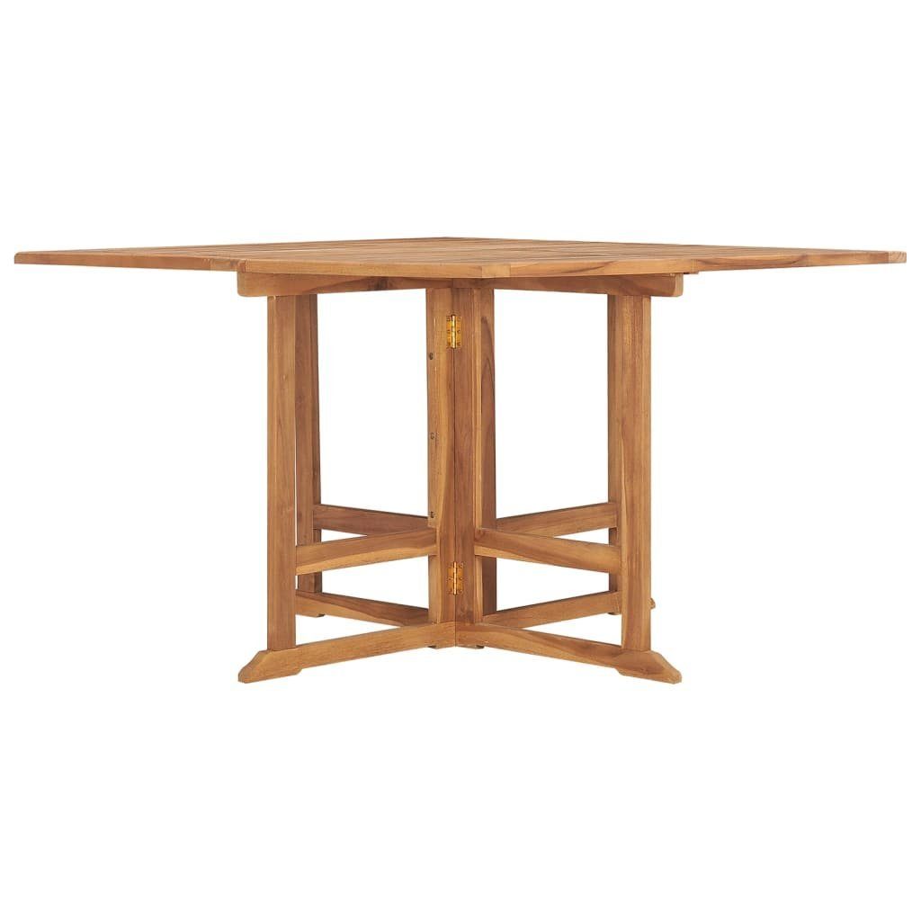 Gartentisch Teak Massivholz 110x110x75 cm furnicato Garten-Esstisch Klappbar