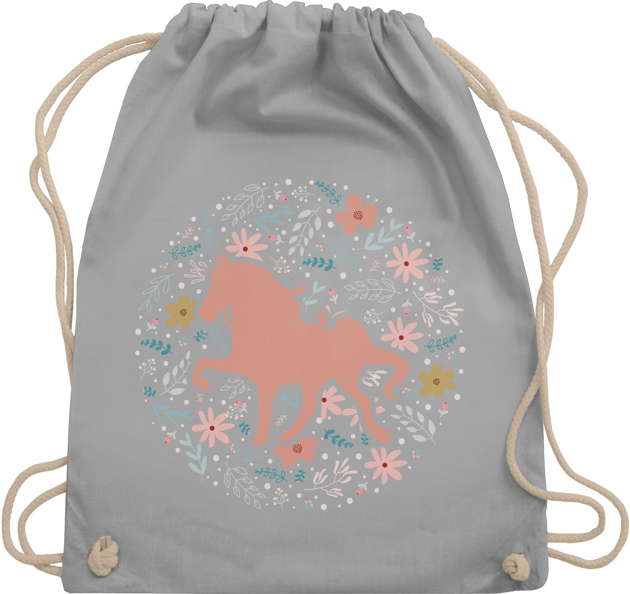 Shirtracer Turnbeutel Pferd mit Blumen, Pferd