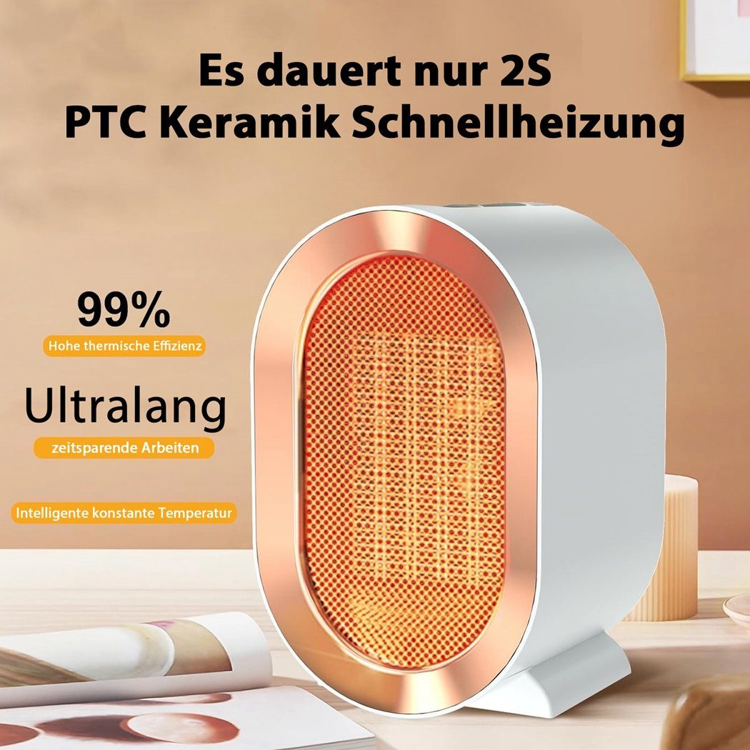 1200-W-Heizung, Heizlüfter Elektroheizung, Weiß TUABUR Keramik-PTC-Smart-Elektroheizung