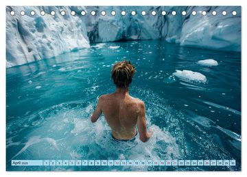 CALVENDO Wandkalender Eisbaden (Tischkalender 2025 DIN A5 quer), CALVENDO Monatskalender