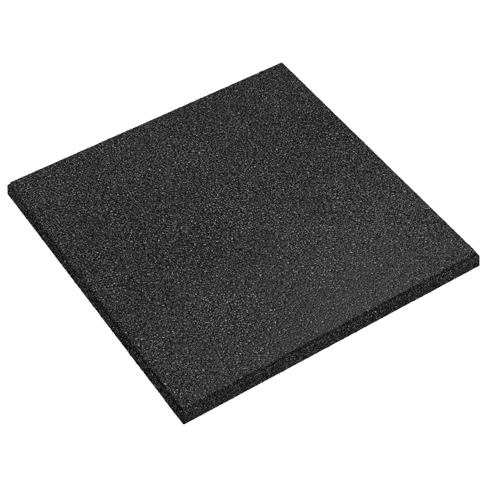 Bodenmatte Sturzschutzfliesen 12 stk. Schwarz 50 x 50 cm Gummi