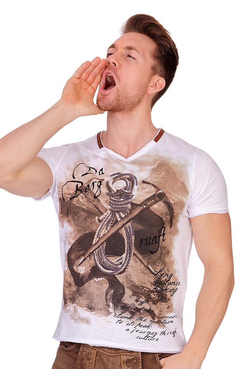 Hangowear Trachtenshirt Trachtenshirt Herren - EMILIO - weiß – Bild 2 von 5