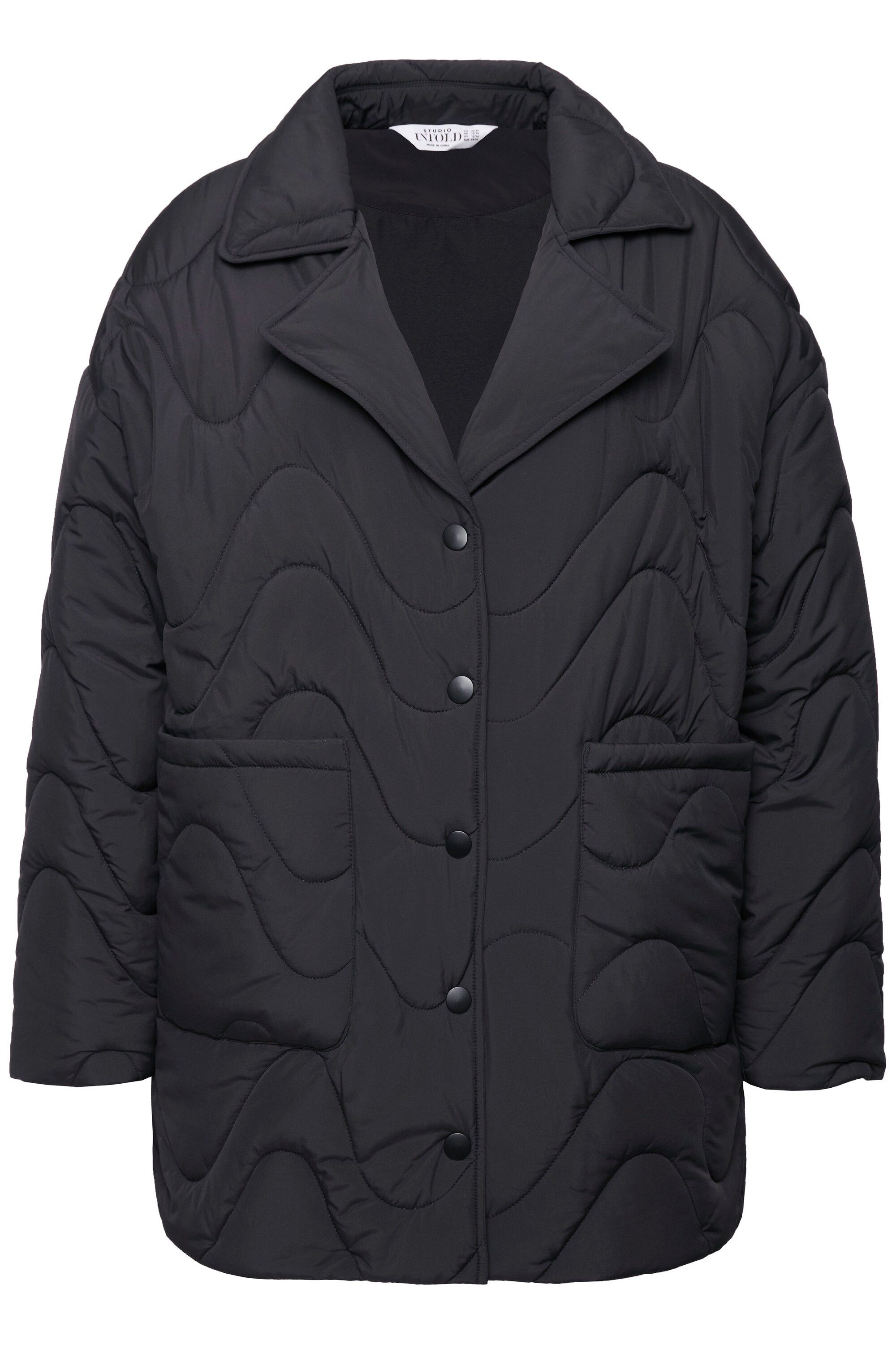 Studio Untold Steppjacke Steppjacke Loose Shape Wellenstepp Reverskragen günstig online kaufen
