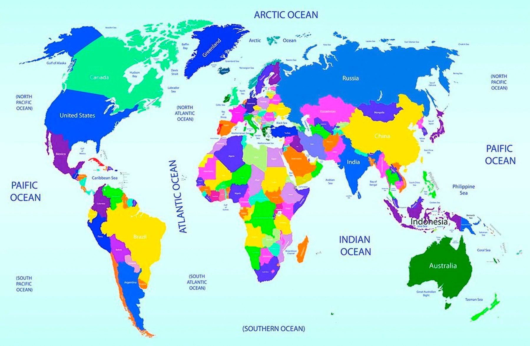 Papermoon Fototapete World map, glatt