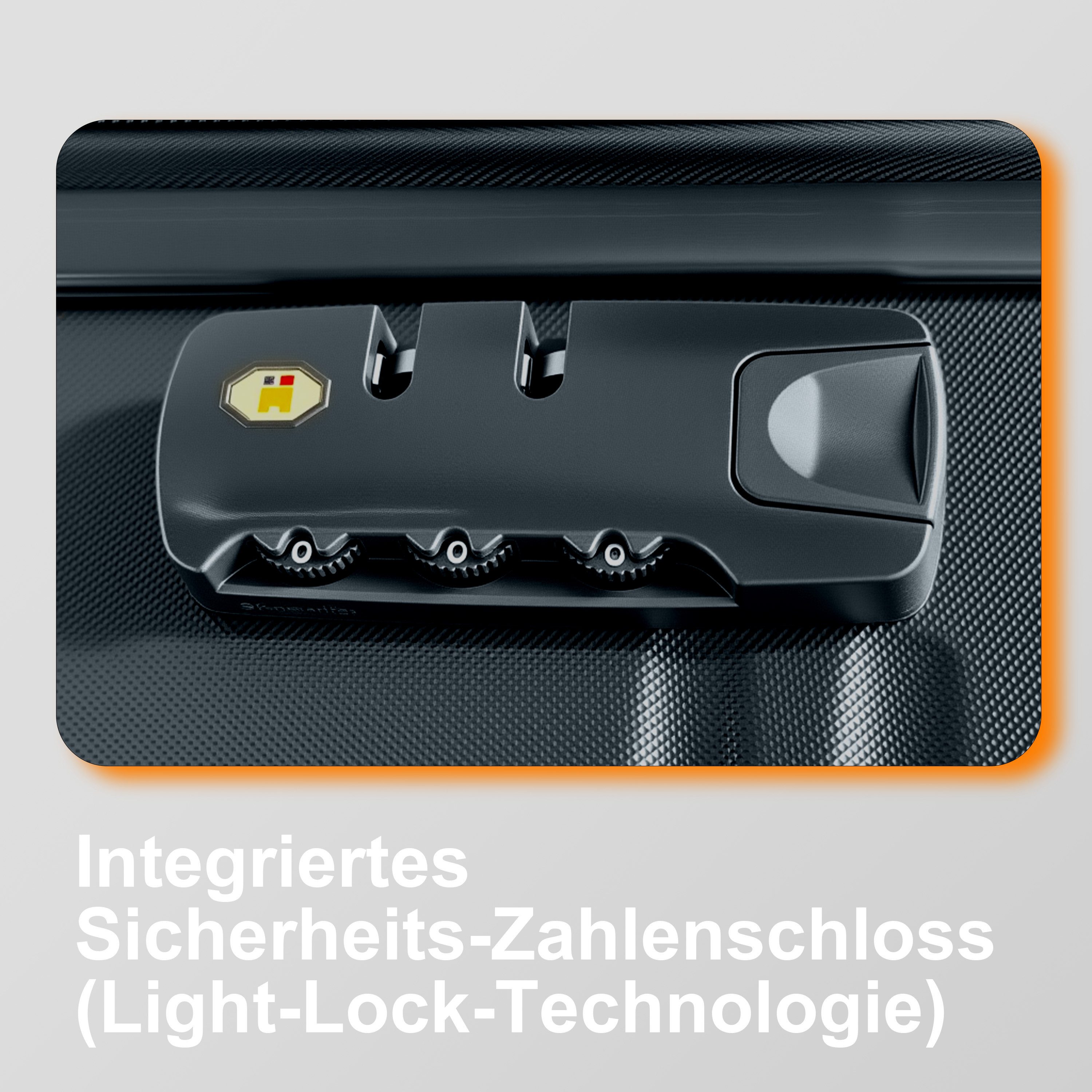 Ribelli Hartschalen-Trolley Hartschalenkoffer Trolley Koffer mit 4 Rollen, Reisekoffer mit TSA-Schloss, Rollkoffer mit Teleskopgriff