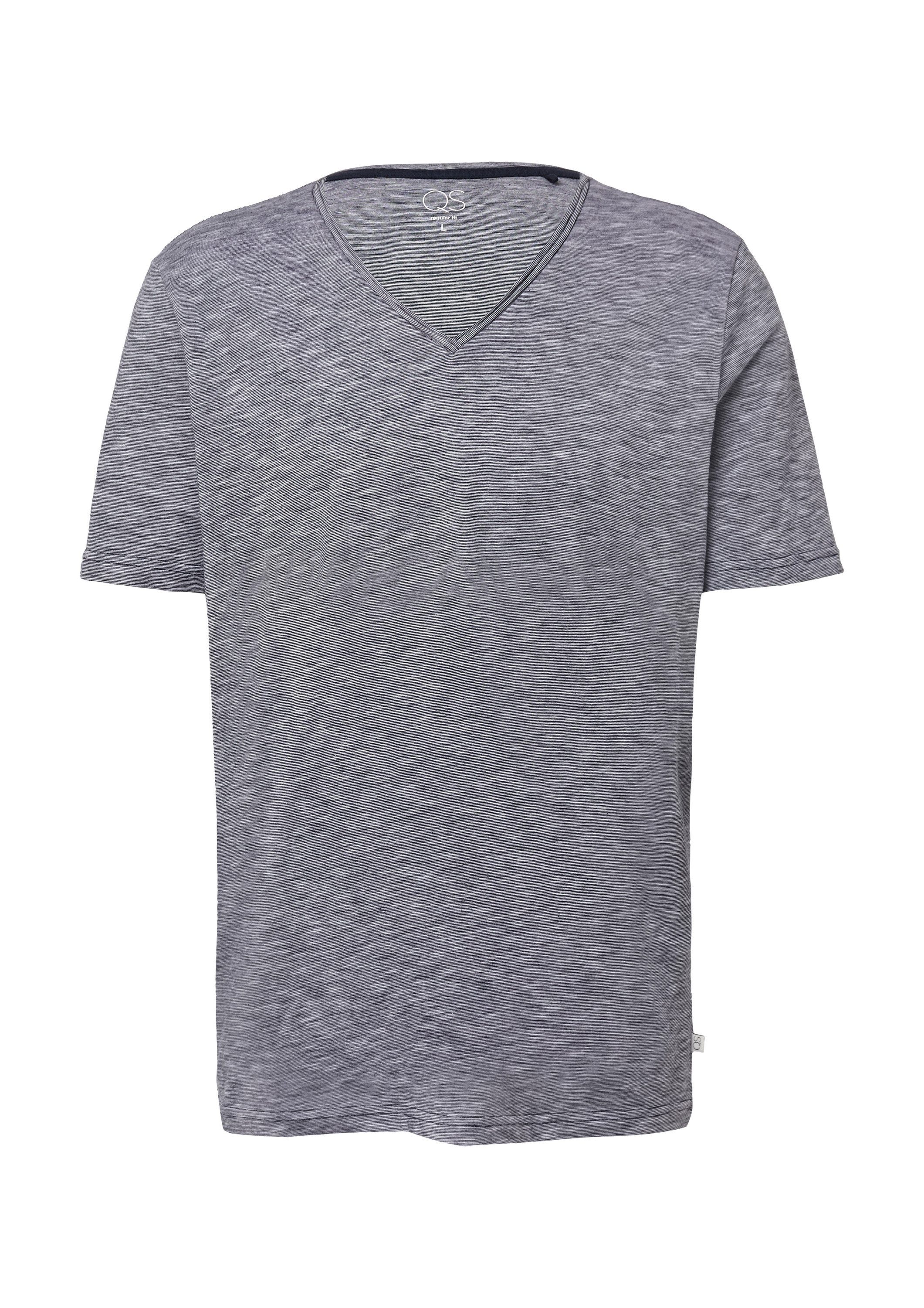 QS Kurzarmshirt T-Shirt T-Shirt in Melange mit Rollkante günstig online kaufen