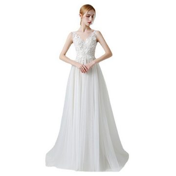 FIDDY Abendkleid Abendkleid aus Spitze für Damen-Brautkleid-A-Linien-Kleid