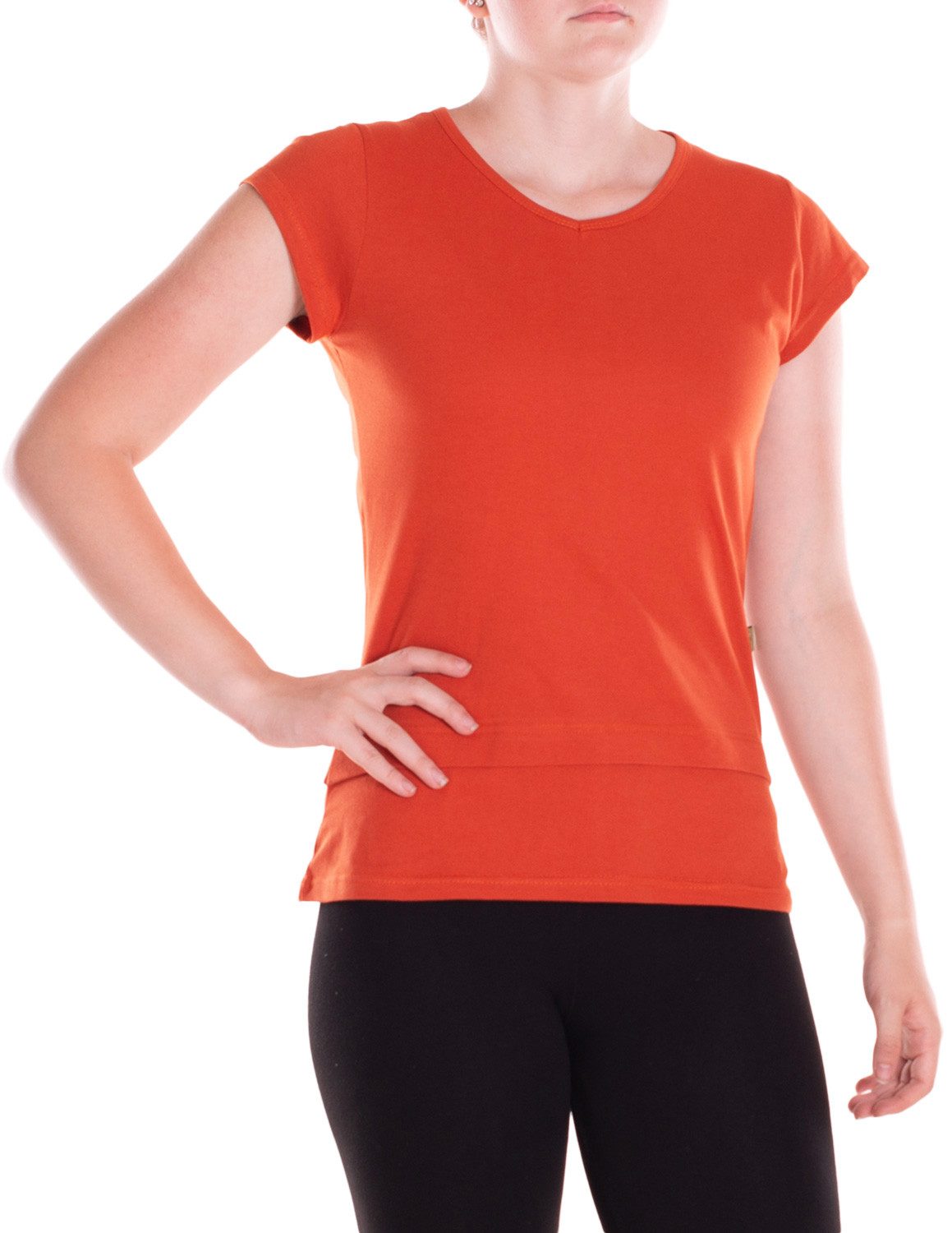 Vishes Kurzarmshirt Basic Shirt Damen Kurzarm Unifarben Jersey Baumwolle Sommertop Alternative Mode, Boho, Hippie, Ethno, Festival