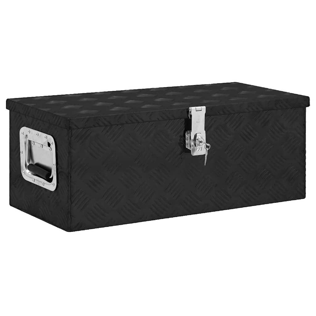 vidaXL Werkzeugbox Aufbewahrungsbox Schwarz 70x31x27 cm Aluminium (1 St)