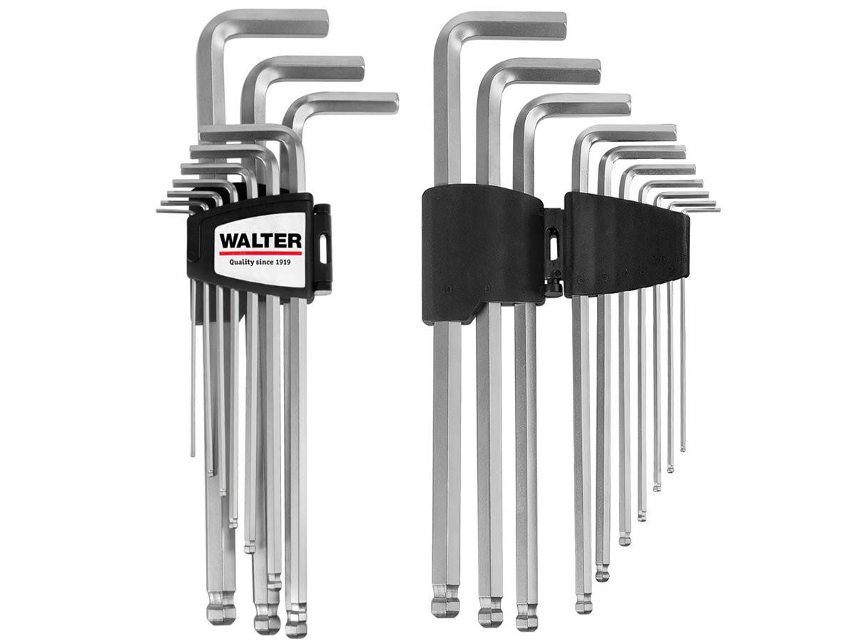 WALTER Stiftschlüssel Kugelkopf Stiftschlüsselsatz 11-teilig, Hohe Präzision und Vielseitigkeit