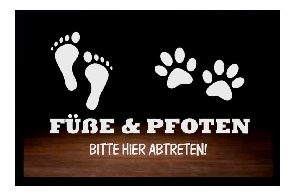 Ladreas Fußmatte Schmutzfangmatte Füße Pfoten Bitte günstig online kaufen
