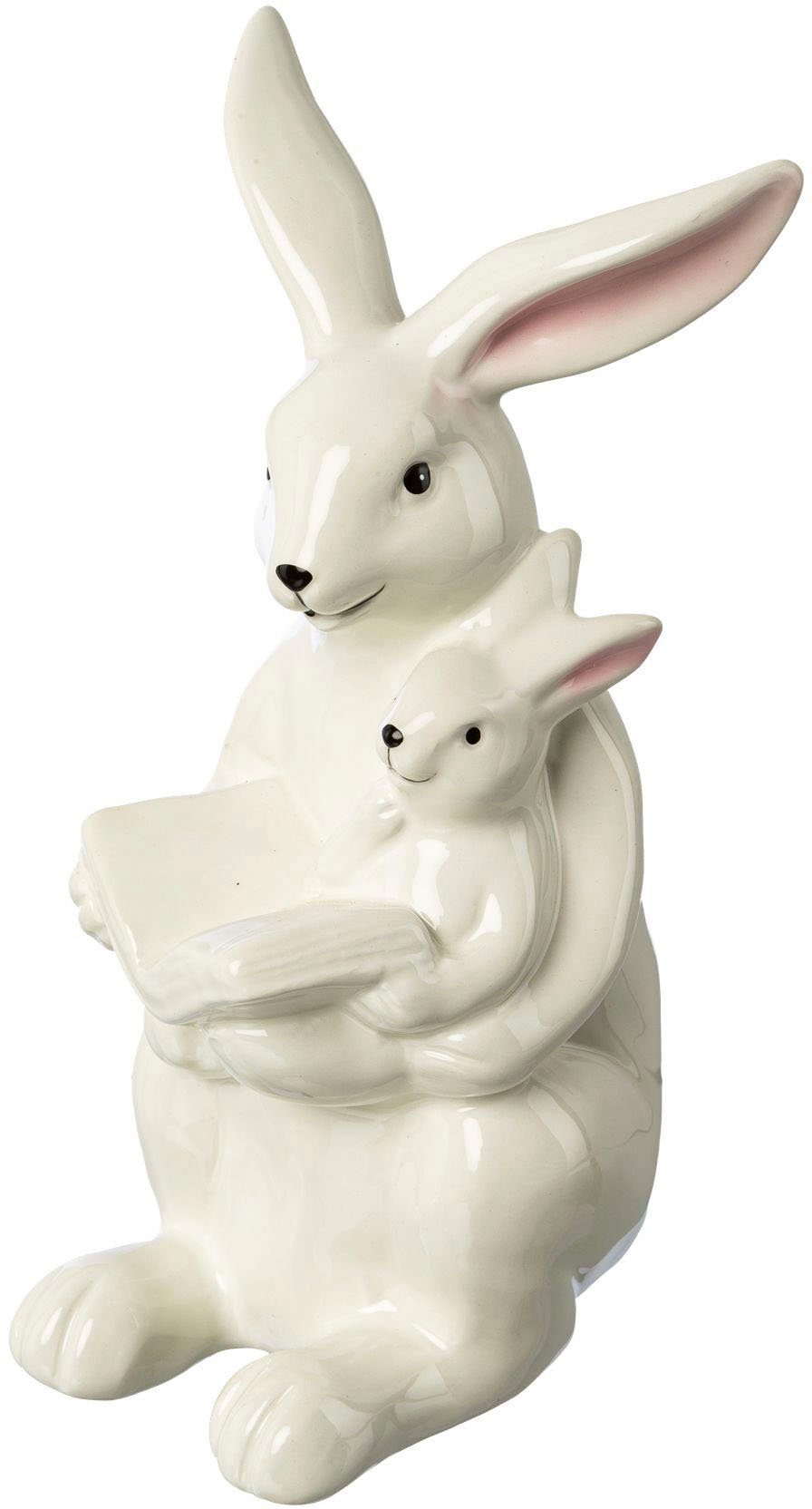 St), Osterdeko 22,50 (1 Creativ fröhlichem Gesicht home weiß cm Osterhase Hase Keramik, aus mit Höhe