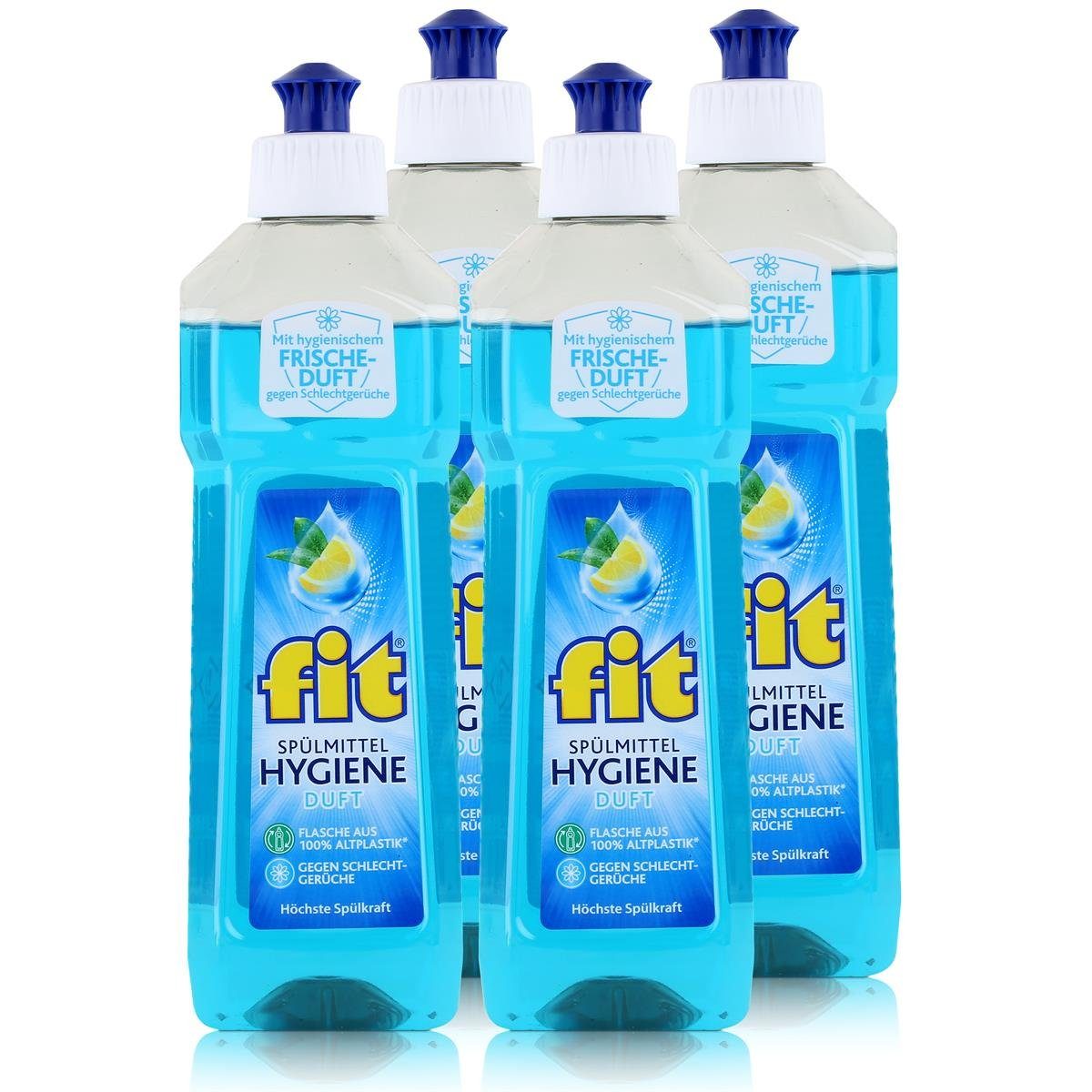 FIT (4er Pack) - Höchste fit 500ml Duft Spülmittel Hygiene Spülkraft Geschirrspülmittel