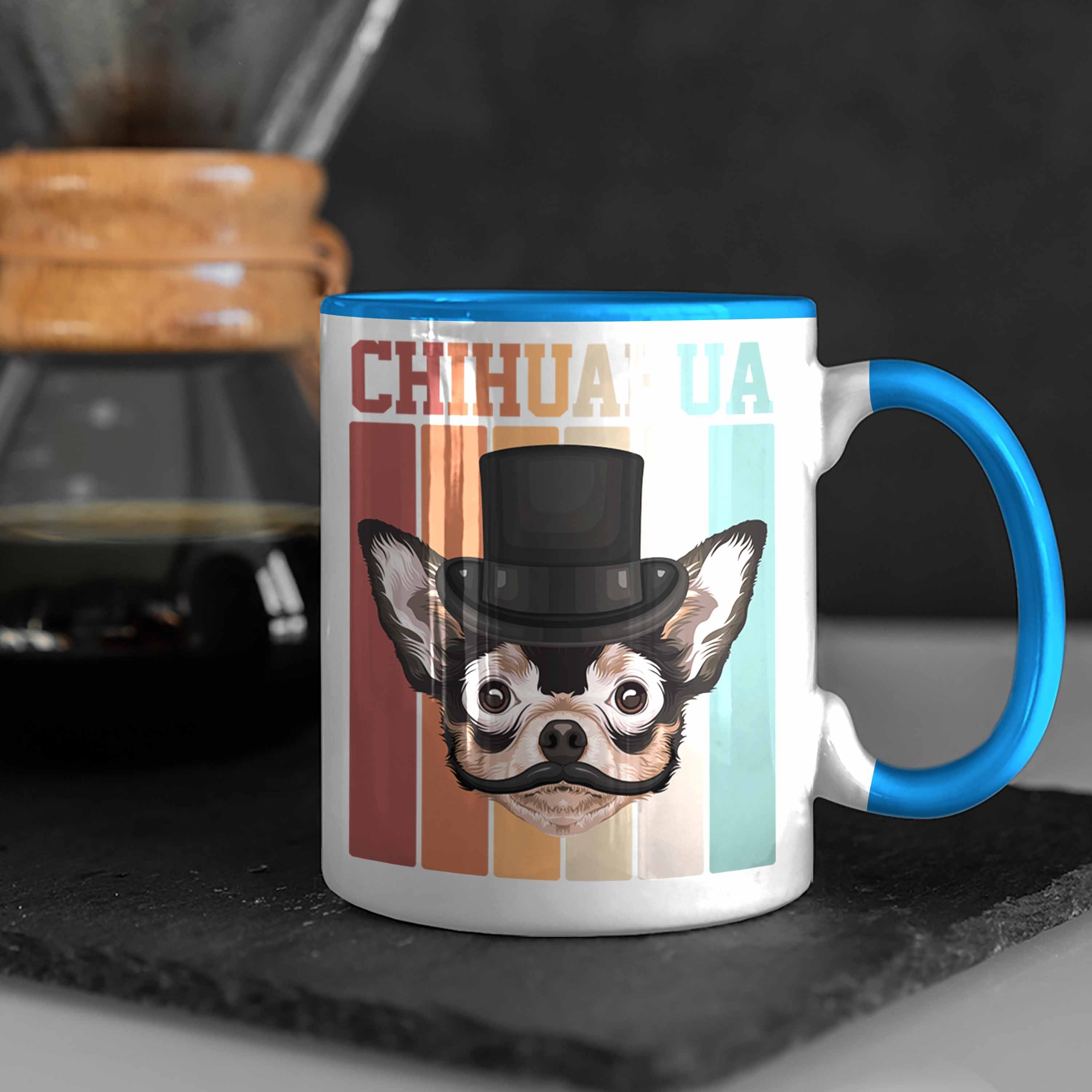 Spruch Geschenkidee V Besitzer Retro Blau Chihuahua Geschenk Tasse Lustiger Trendation Tasse