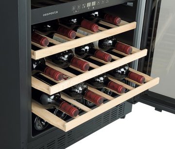 RESPEKTA Weinkühlschrank Weintemperierschrank unterbaufähig 46 F, für 46 Standardflaschen á 0,75l