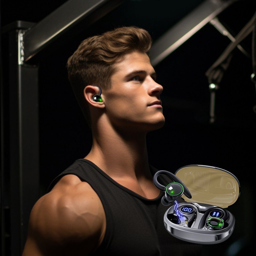 Bluetooth Bluetooth-Kopfhörer Sport Bluetooth mit Mikrofon 5.3 In-Ear-Kopfhörer MOUTEN