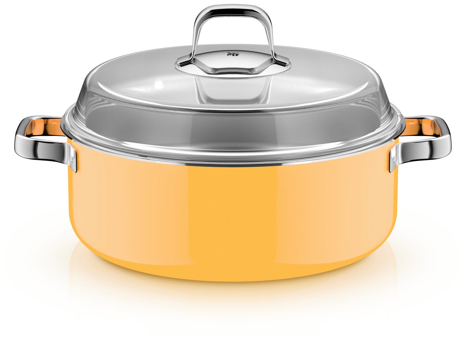 WMF Schmortopf Fusiontec Mineral Pro, Schmortopf mit Deckel, 28 cm, Mango Yellow, Fusiontec (Induktionsgeeignet, 1-tlg., 28 cm), Made in Germany