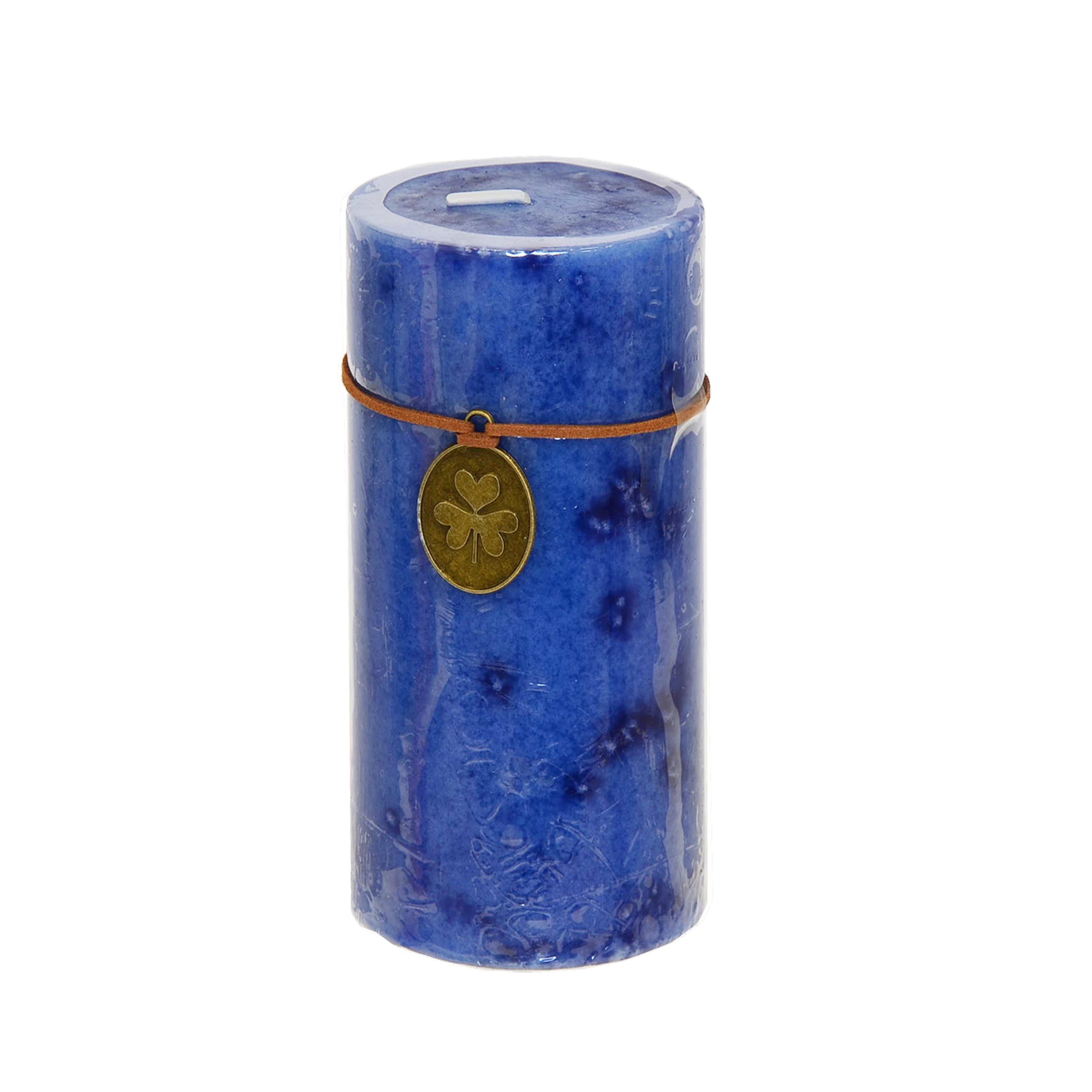 Stumpenkerze Trendkerze blau durchgefärbt 13 x Ø 6 cm