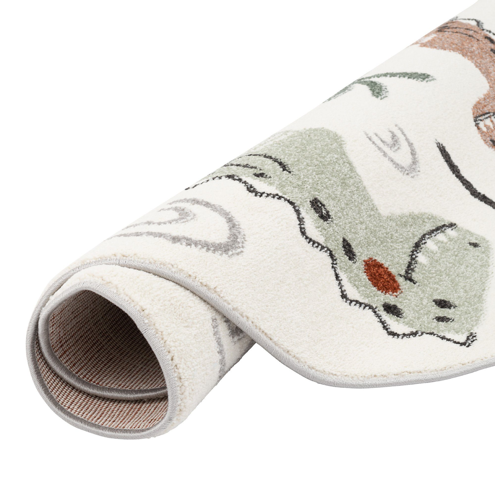 Pergamon Kinderteppich Kinder Teppich Softstar Kids Lustige Dinos Rund, Rund, Höhe: 11 mm