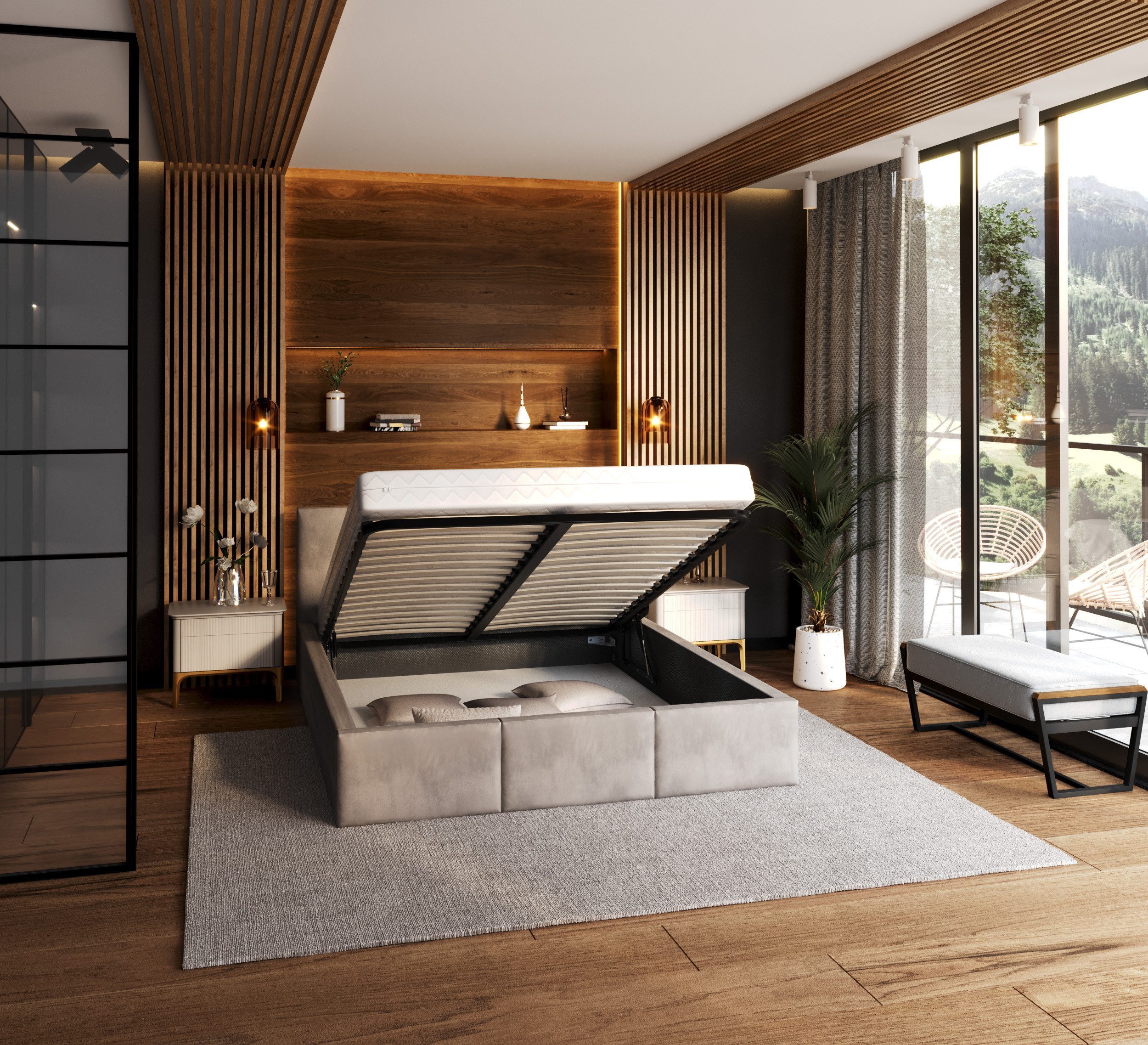 thematys Polsterbett Stauraumbett Bett mit Bettkasten - MADE IN EU - mit sa günstig online kaufen