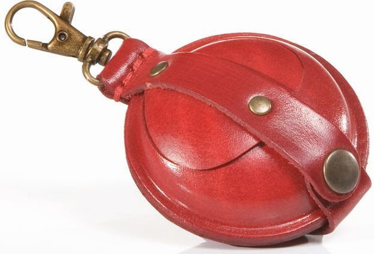 Mika Gürteltasche Schlüsselanhänger / Kleingeldbörse klein Sattelleder 7cm rot