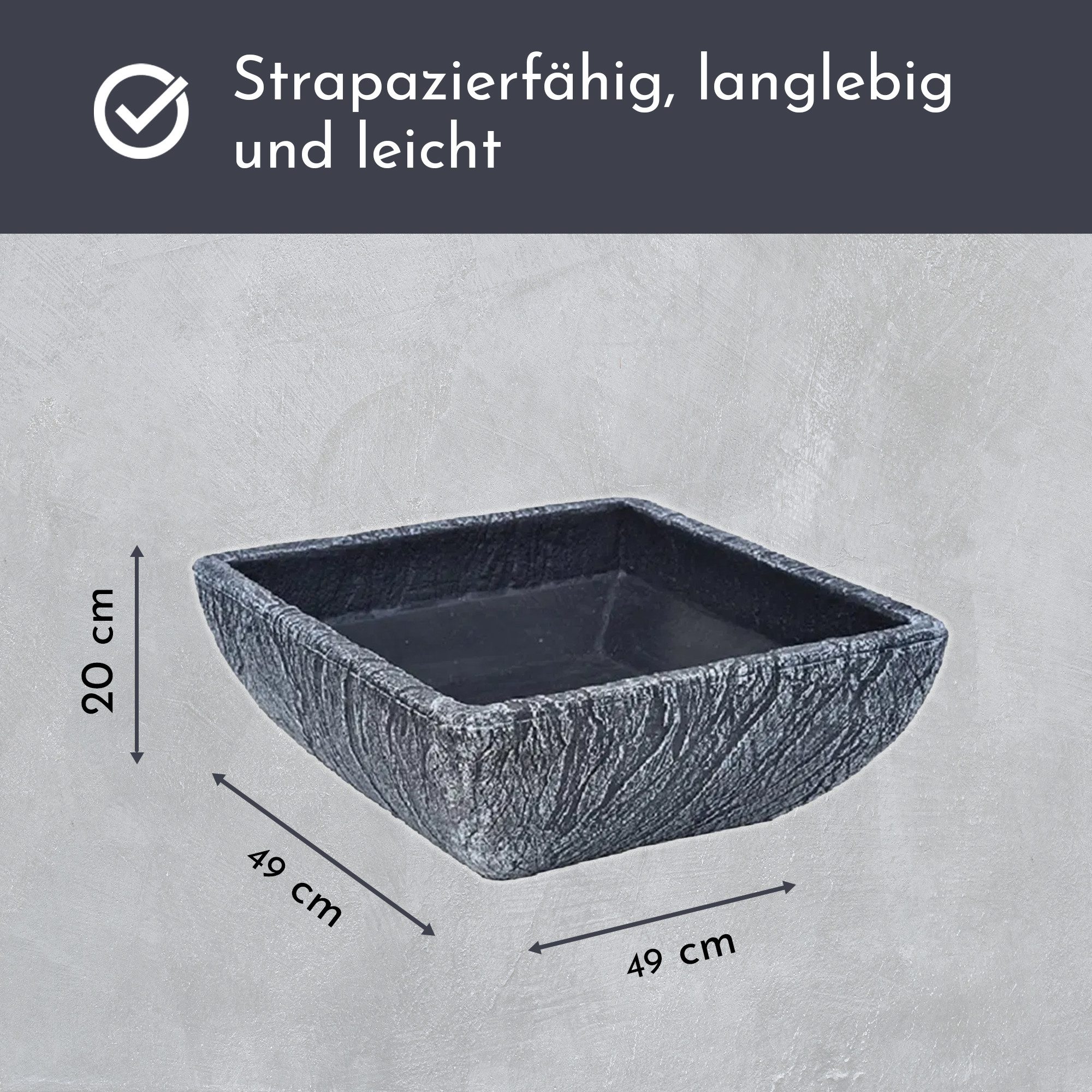 NATIV Pflanzschale Pflanzschale aus Kunststoff, eckiger günstig online kaufen