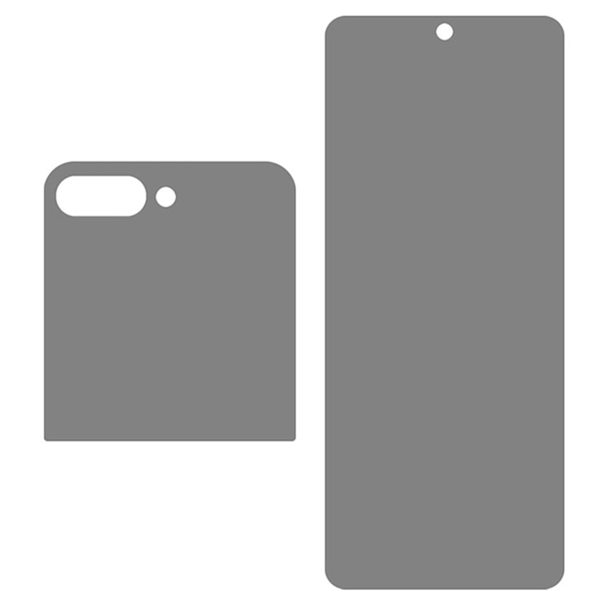 Wigento Displayschutzfolie 2 in 1 Privacy Hydrogel für Samsung Galaxy Z Flip8 5G Full Cover Set für Samsung Galaxy Z Flip8 5G, Privacy Schutz, 28 Grad Blickschu – Bild 2 von 4