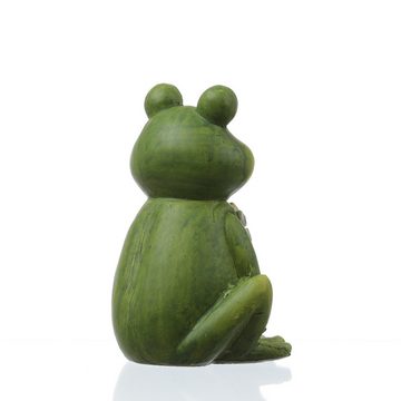MARELIDA Gartenfigur Frosch Freddi Dekofigur Tierfigur für Beet Gartendeko H: 16cm grün