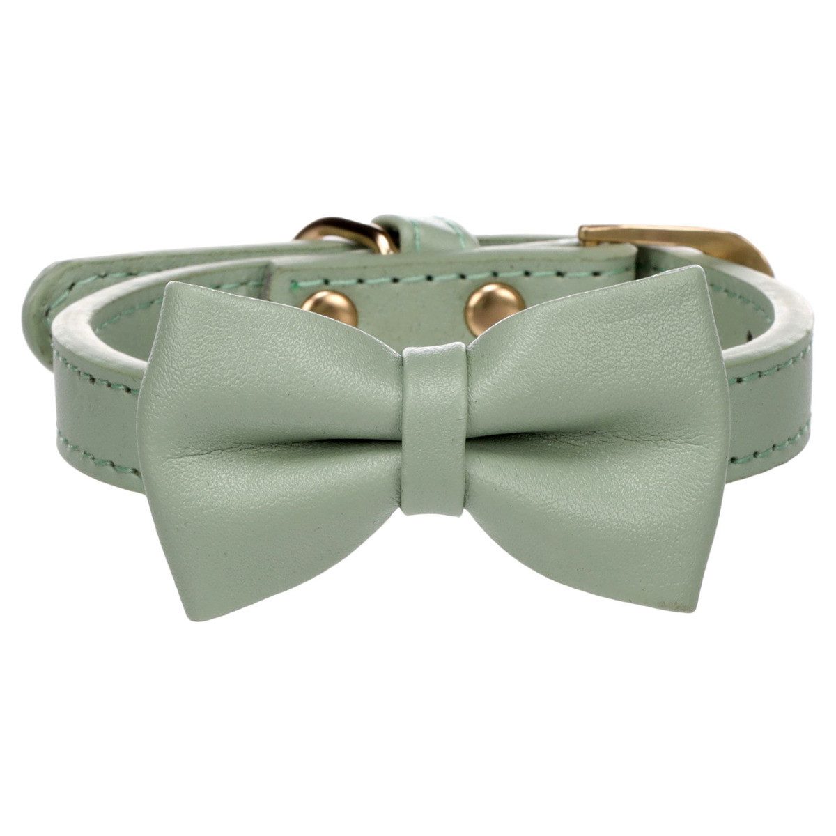 Flamingo Hunde-Halsband Halsband mit Schleife Nela minzgrün