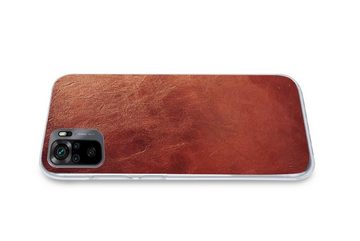 MuchoWow Handyhülle Leder - Lederoptik - Braun - Hell, Phone Case, Handyhülle Xiaomi Redmi Note 10, Silikon, Schutzhülle