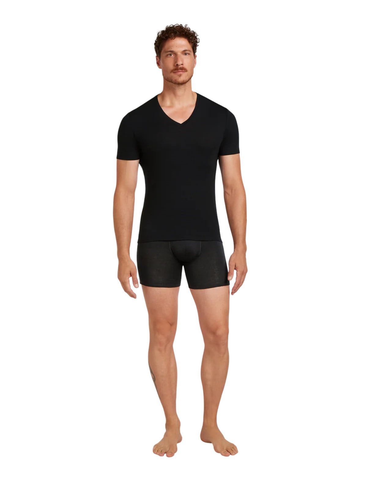 Icebreaker T-Shirt Unterwäsche Anatomica SS mit V-Ausschnitt (Merinowolle) schwarz Herren