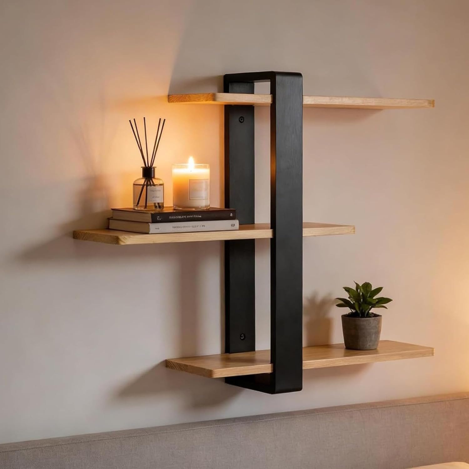 Youyijia Schweberegale Wandregal Holz Regale für wände Schwebestativ