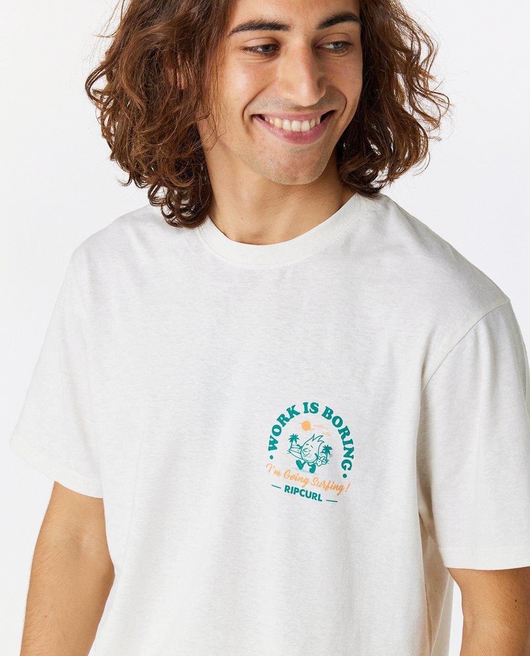 Rip T-Shirt Kurzärmeliges Curl Print-Shirt Shaper Adress