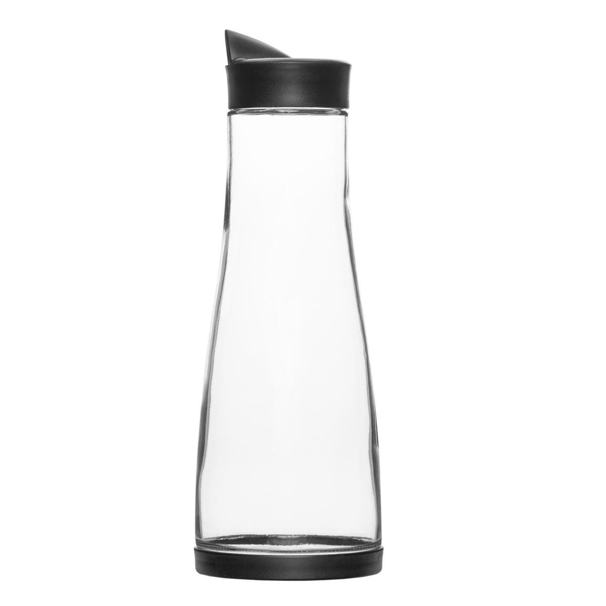 elasto Wasserkaraffe 1 Liter Karaffe mit Deckel und praktischem Ausgießer für zu Hause