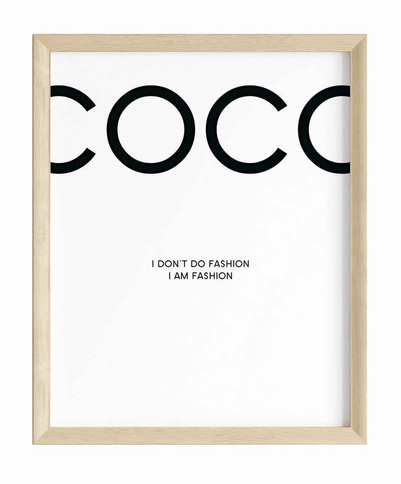 JUSTGOODMOOD Poster Premium ® Coco Chanel Poster · Fashion · ohne Rahmen, Poster in verschiedenen Größen, Poster, Wandbild