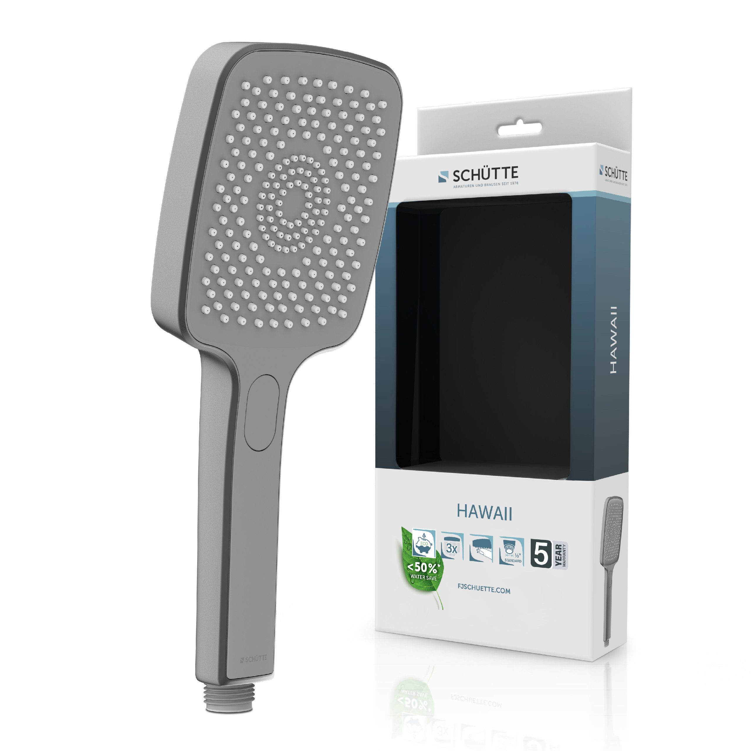 Schütte Handbrause HAWAII, 3-fach verstellbar, mit Antikalknoppen, wassersp günstig online kaufen