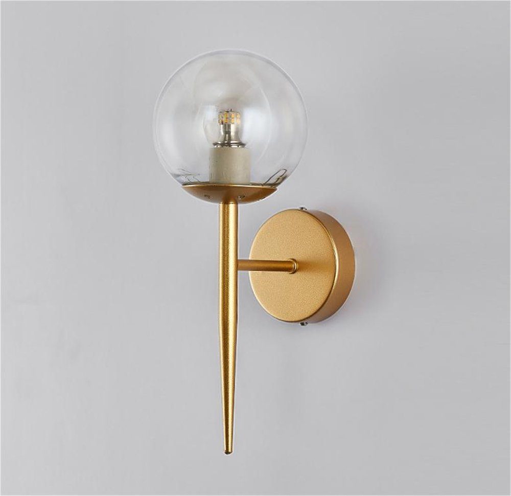 Mode-Wandstrahler einfacher Wandleuchte Glas-Wandleuchte, Stilvolle Goldfarben Rouemi kugelförmige