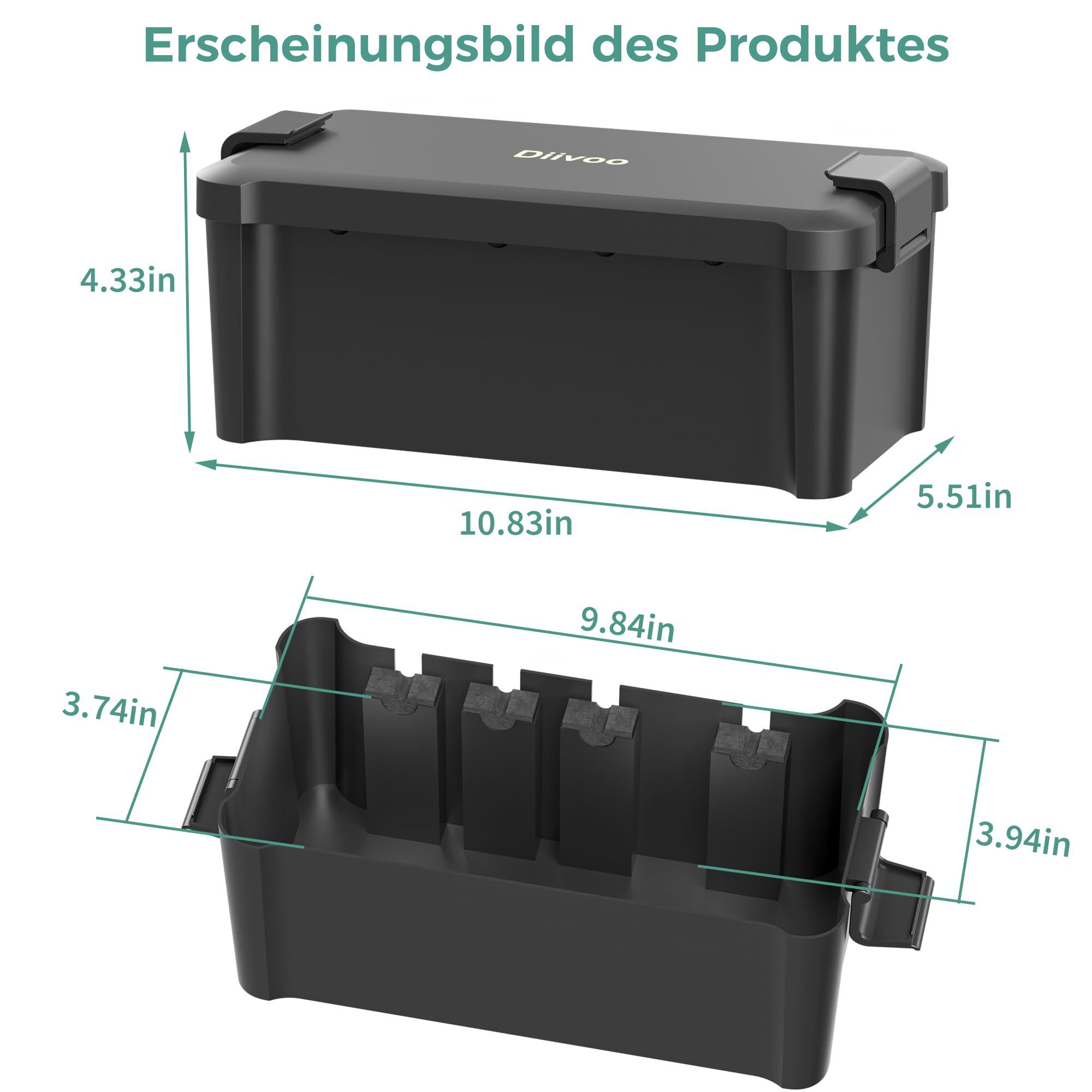 Diivoo Kabelkanal Kabelbox wetterbeständige Schutzbox für Verlängerungskabel